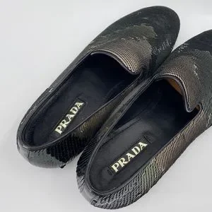 PRADA Camouflage Sequin Paillettes Loafers Size 9.5 EU/10.5 USA PRADA Camouflage Sequin Paillettes Loafers Slippers Slip-on  main image 2